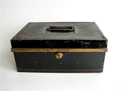 Vintage Black Metal Box 